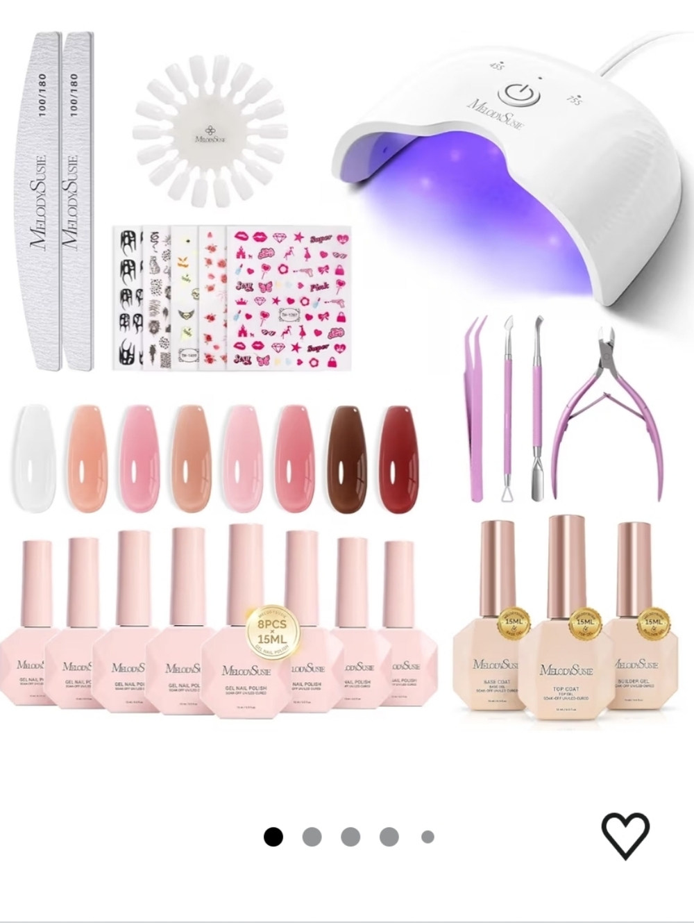 Gel Nail Polish Kit with UV Light Popular Color Jelly Gel with Builder And Tools